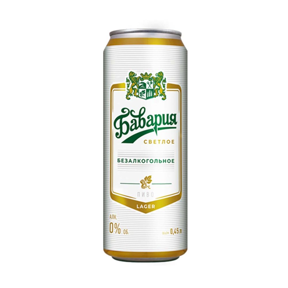 Бавария «Светлое» безалкогольное ж/б 0,5л